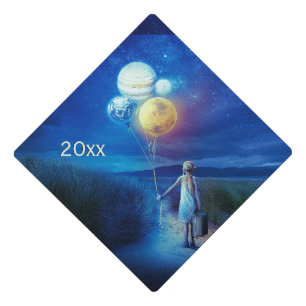 Surreal Little Girl Leaving Home Year Graduation Cap Topper