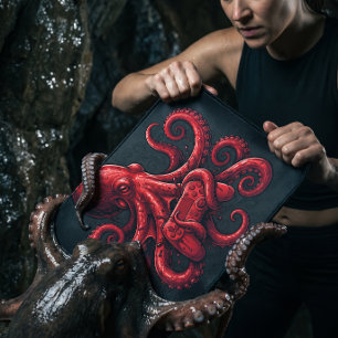 Surreal Marine Red Octopus Mouse Pad