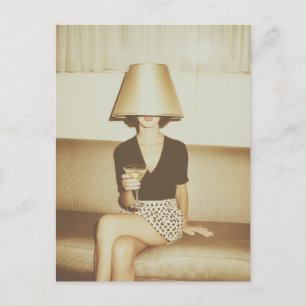 Surreal Martini Mood Portrait Postcard