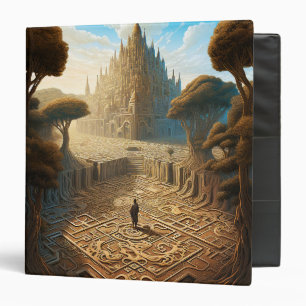 Surreal Maze Castle Landscape Fantasy Art Binder