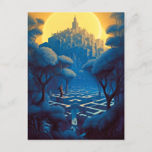 Surreal Maze City Postcard