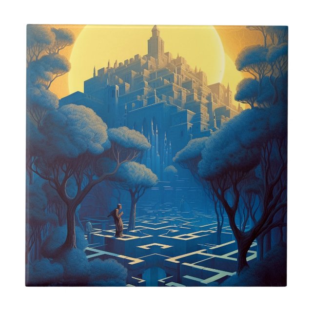 Surreal Maze City Tile (Front)