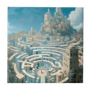 Surreal Maze City Tile