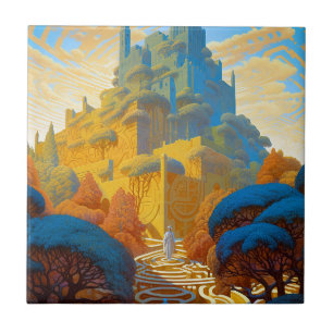 Surreal Maze City Tile
