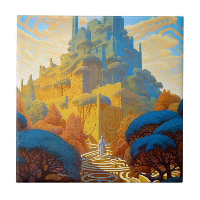 Surreal Maze City Tile (Front)