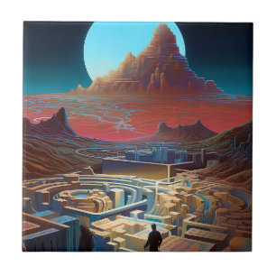 Surreal Maze Landscape Tile