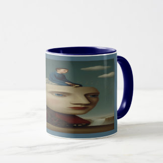 Surreal Mechanical Head Dream Art Mug