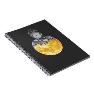 Surreal Melting Clock Sun Notebook | Abstract Time