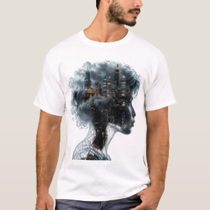 Surreal Mindscape: City within a Woman's Head T-Shirt