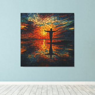 Surreal Mosaic: Fragmented Perspectives in Motion Canvas Print