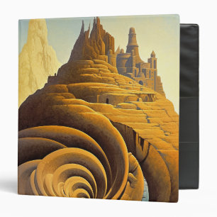 Surreal Mountain City Fantasy Art Binder