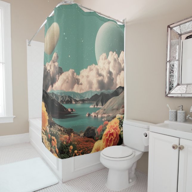 Surreal Mountain Landscape with Planets and Clouds (In Situ)