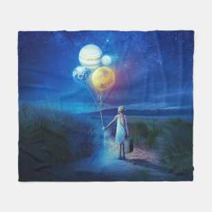 Surreal Moving to Her Future  Fleece Blanket