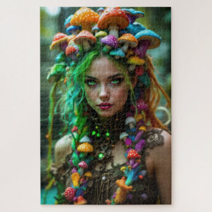 Surreal Mushroom Muse with Whimsical Fungus Jigsaw Puzzle