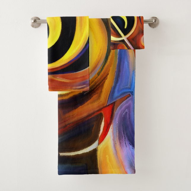 Surreal Music Notes Rendition of Oil Painting Bath Towel Set (Insitu)