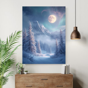 Surreal Mystical Enchanted Winter Dreamscape Poster