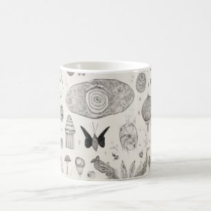 Surreal Nature Sketch Pattern Abstract Artistic Mu Coffee Mug