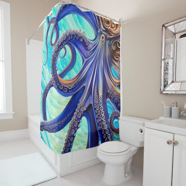 Surreal Octopus Blue Ocean Wave Impressionism (In Situ)