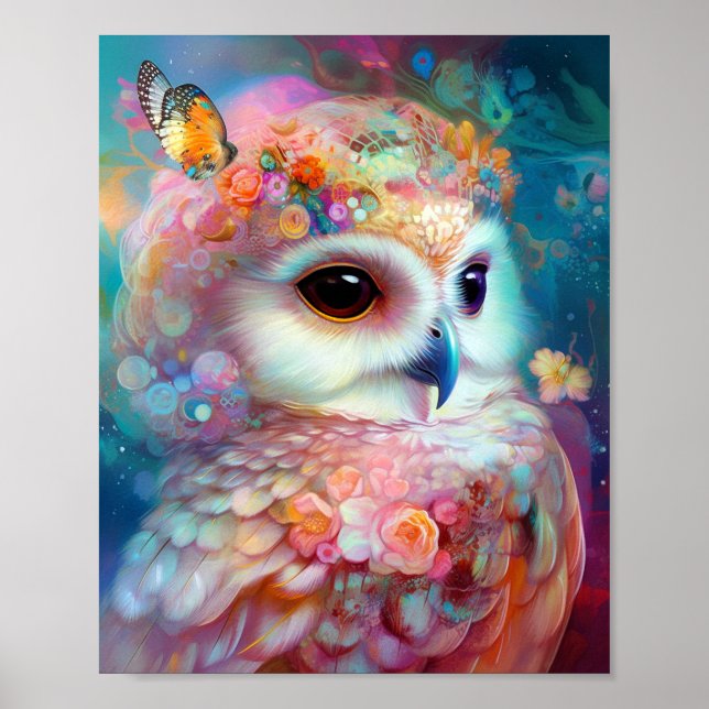 Surreal Owl Fantasy Art Poster (Front)