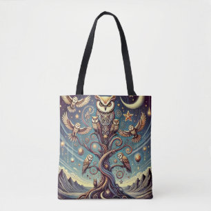 Surreal Owl Forest  Tote Bag