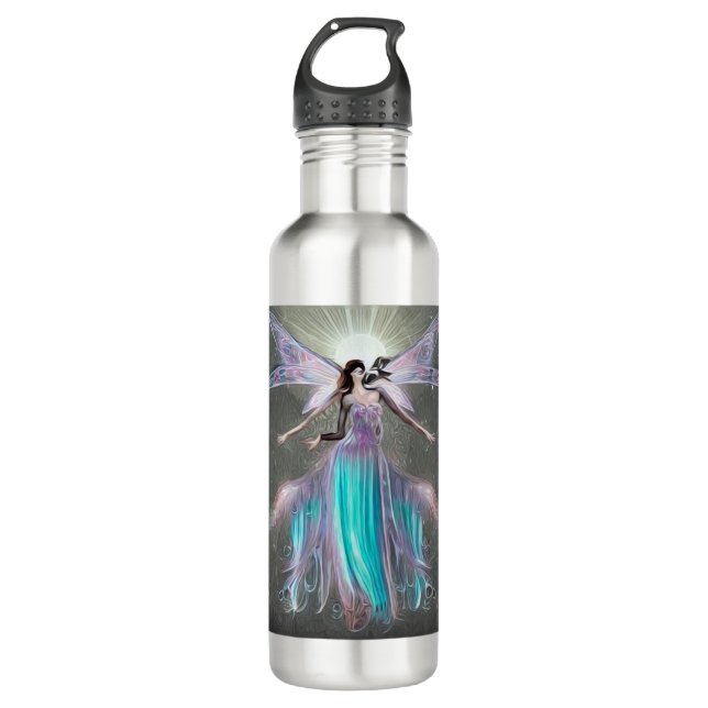Surreal Painted Sunburst Fairy 710 Ml Water Bottle (Front)