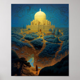 Surreal Palace Landscape Poster