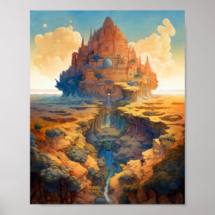 Surreal Palace Landscape Poster
