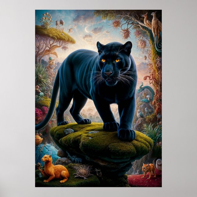 Surreal Panther Safari Poster (Front)