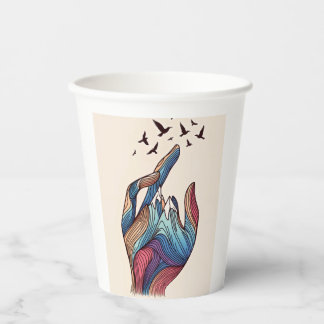 Surreal Peaks Party Cup – Minimalist Art Vibe