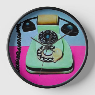 Surreal Pop Art Retro Telephone  Clock
