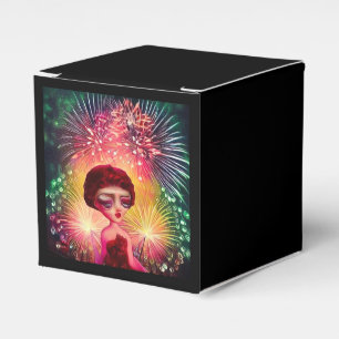 Surreal Pop New Years Fireworks Doll Favor Box