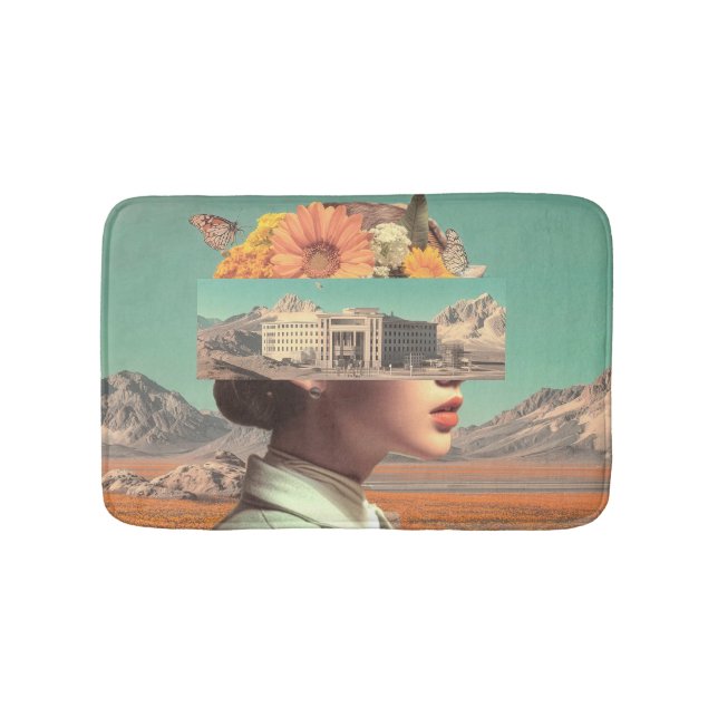 Surreal Portrait with Architectural Landscape Bath Mat (Front)