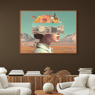 Surreal Portrait with Architectural Landscape Canvas Print