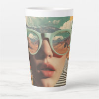 Surreal Portrait With Glasses Reflecting Desert