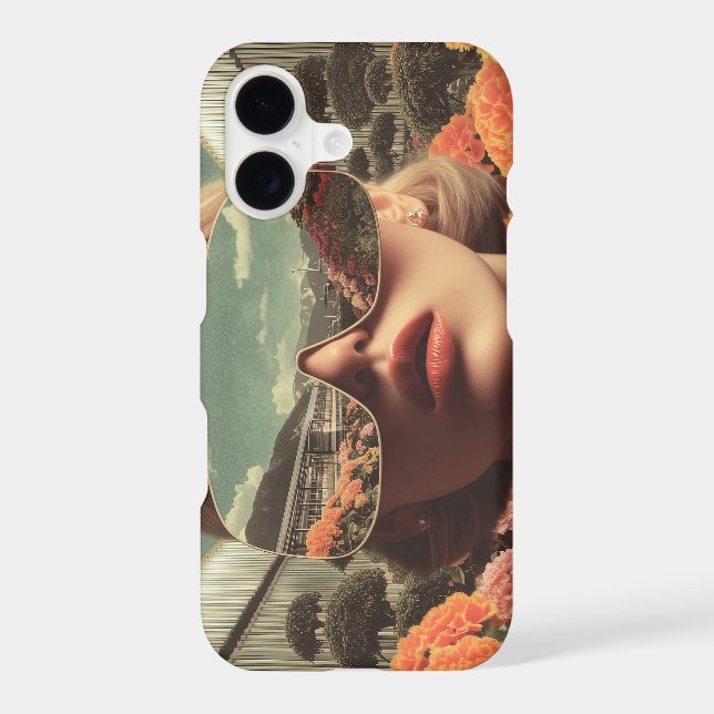 Surreal Portrait With Sunglasses Reflecting Flower (Back)