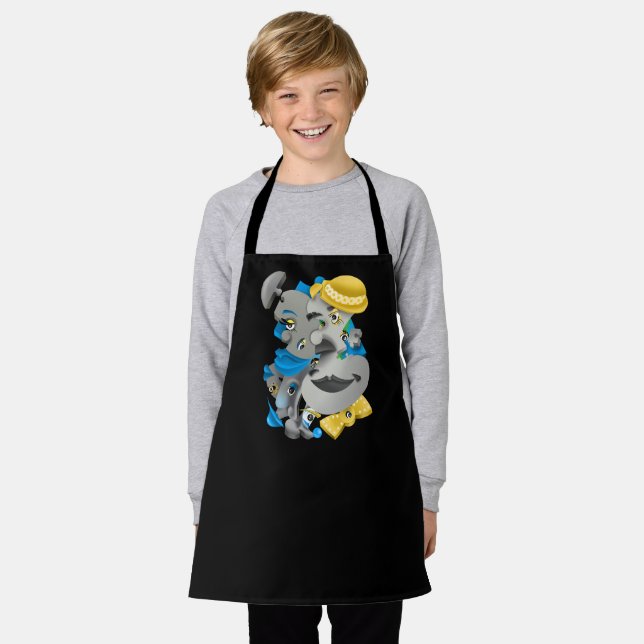 Surreal Puzzle Faces Apron (Worn)