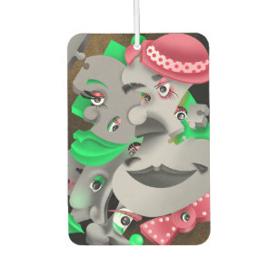 Surreal Puzzle Faces Car Air Freshener