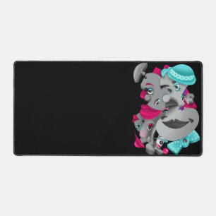 Surreal Puzzle Faces Desk Mat