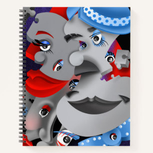 Surreal Puzzle Faces Notebook
