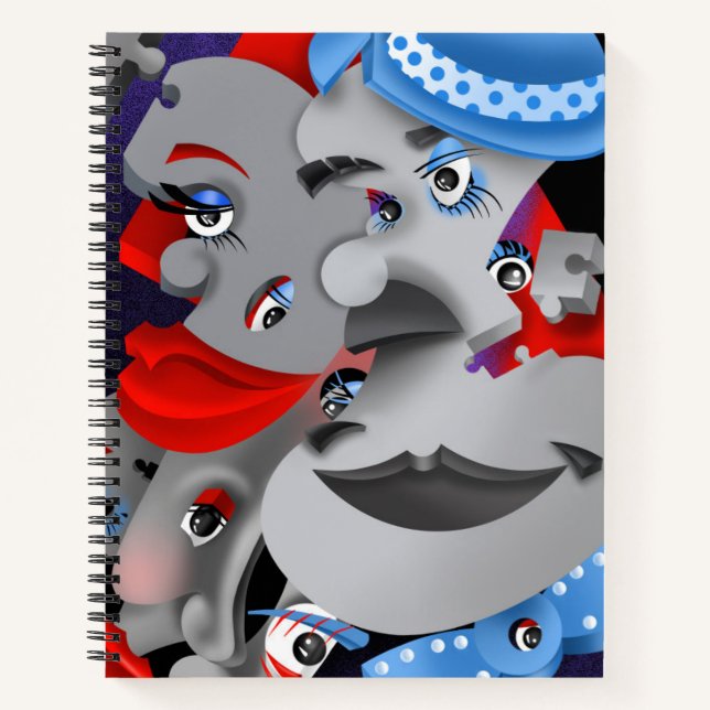 Surreal Puzzle Faces Notebook (Front)