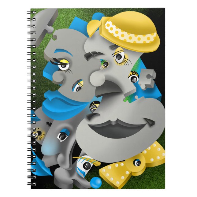 Surreal Puzzle Faces Notebook (Front)