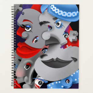 Surreal Puzzle Faces Planner