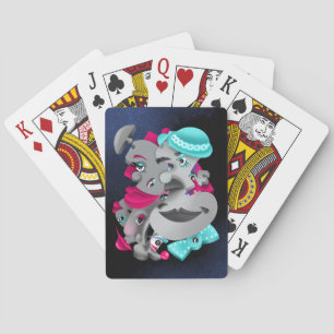 Surreal Puzzle Faces Playing Cards