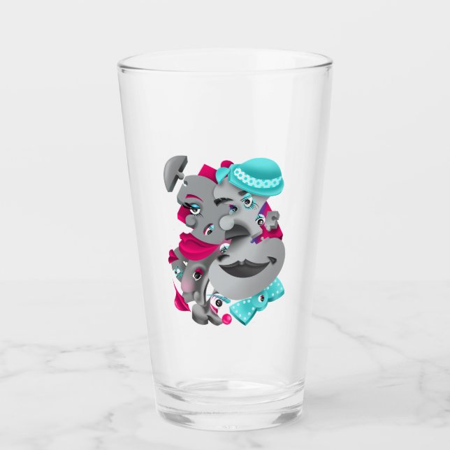 Surreal Puzzle Faces Tumbler (Front)