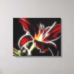 Surreal Red Lily Floral Wrapped Canvas