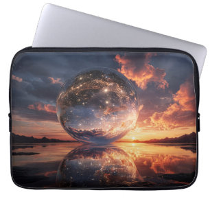 Surreal Reflective Sphere Containing Stars Laptop Sleeve