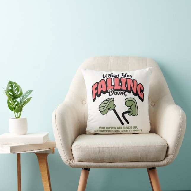 Surreal "Rising Strength" Narrative Throw Pillow  (Chair)