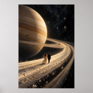 Surreal Saturn Ring Walk Art Poster