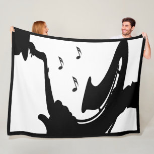 Surreal Saxophone Play Fleece Blanket