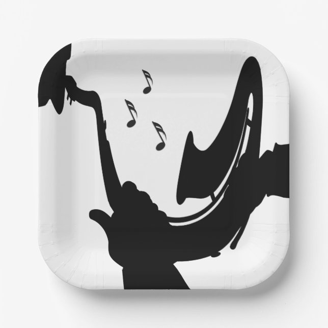 Surreal Saxophone Play Paper Plate (Front)